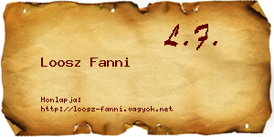 Loosz Fanni névjegykártya